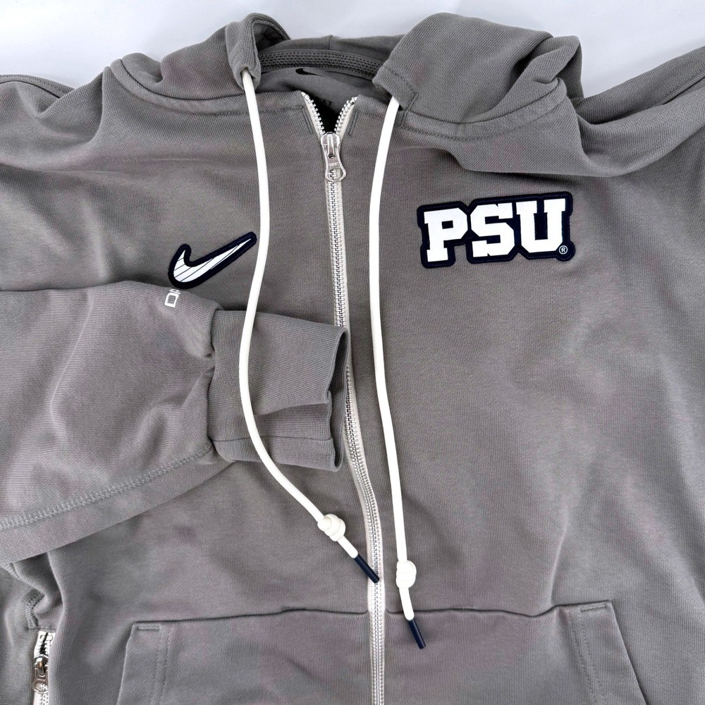 Nike Standard Issue Hoodie Medium Grey PSU Penn State Full Zip Dri-FIT Sweatshir